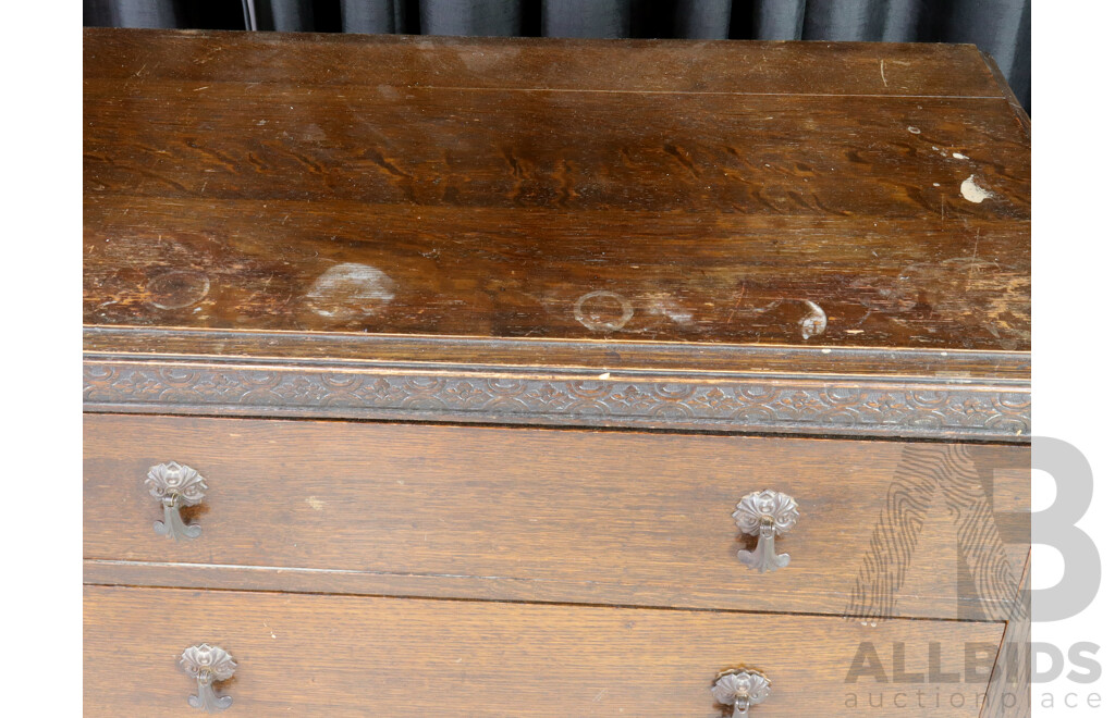 Oak Art Deco Two Drawer Chest