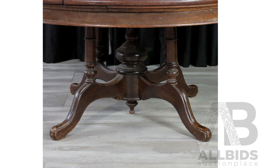 Victorian Oak Circular Dining Table