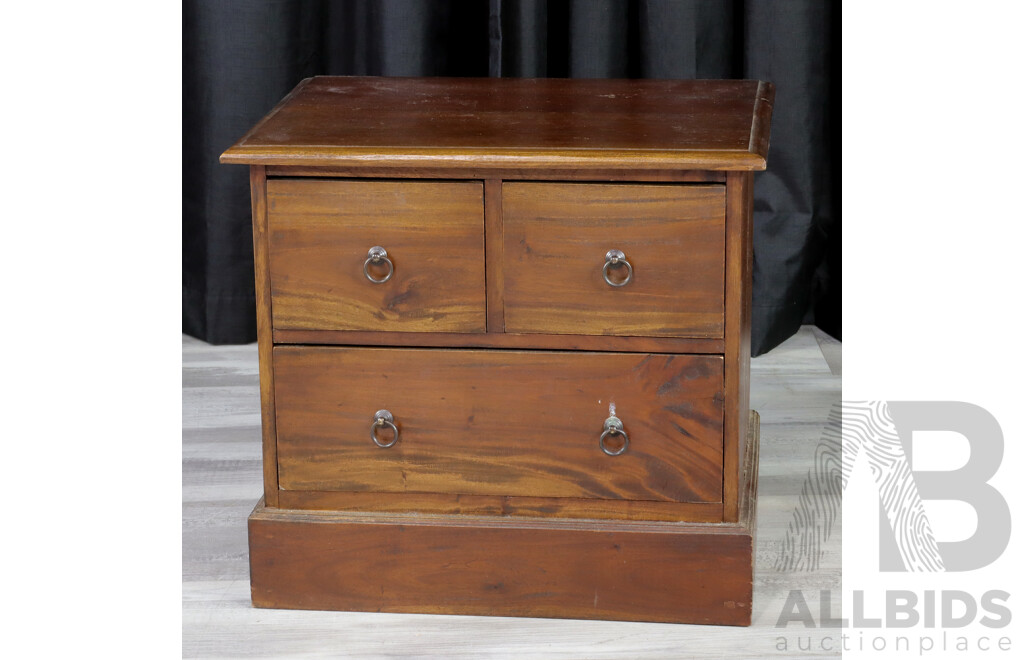 Small Hardwood Three Drawer Chest