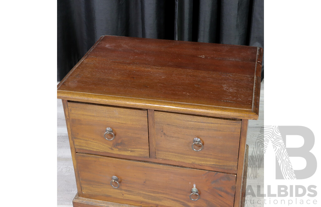 Small Hardwood Three Drawer Chest