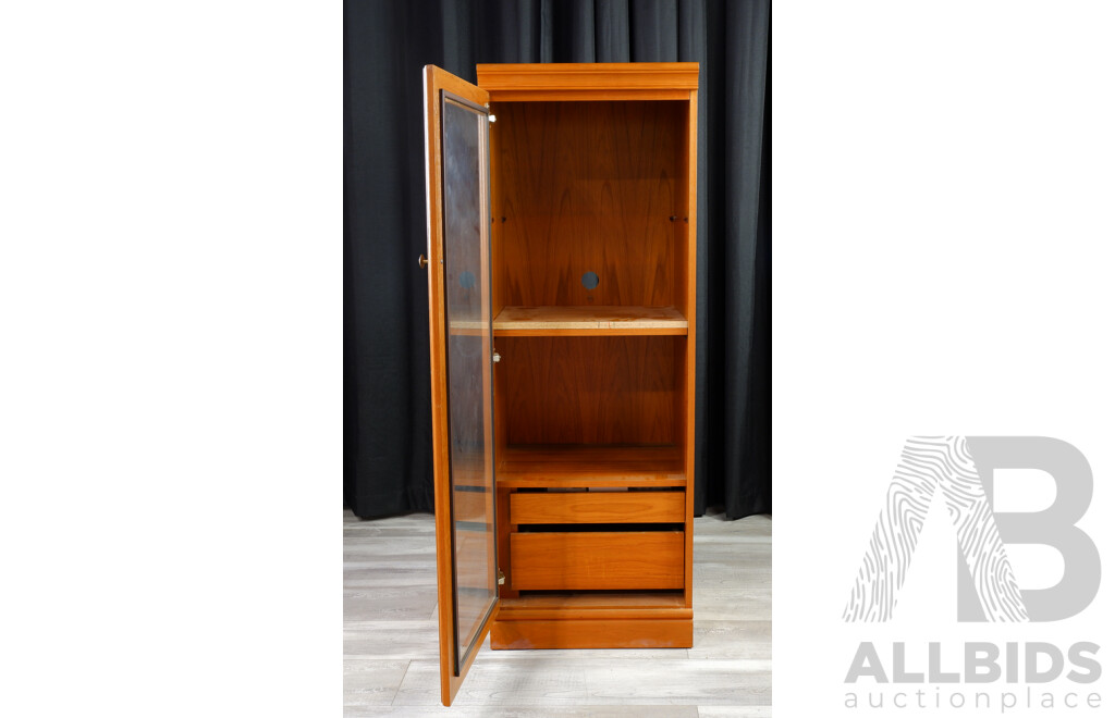 Teak Glass Front Cabinet by Macrob Furniture