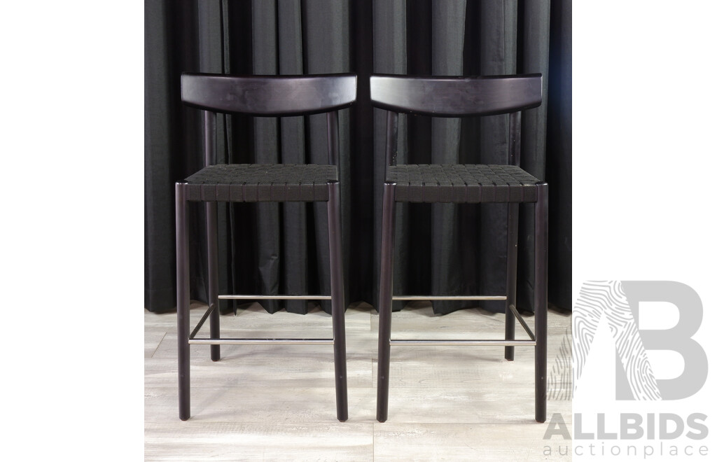 Pair of Modern Painted Timber Barstools