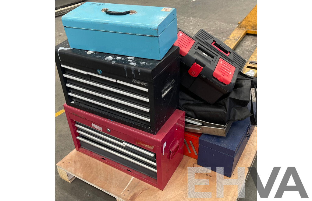 Tool Boxes Assorted Lot of 12