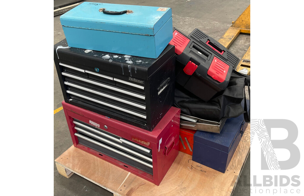 Tool Boxes Assorted Lot of 12