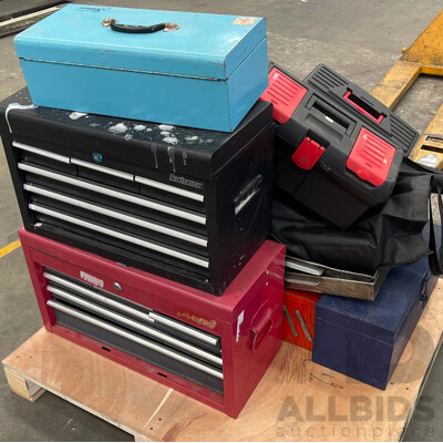 Tool Boxes Assorted Lot of 12