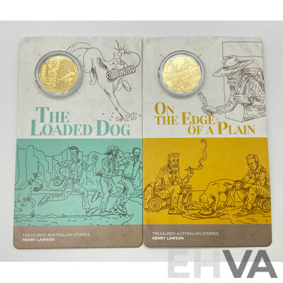 Australian RAM 2022 Commemorative Fifty Cent Coins, Henry Lawson Treasured Australian Stories, on the Edge of a Plain and the Loaded Dog