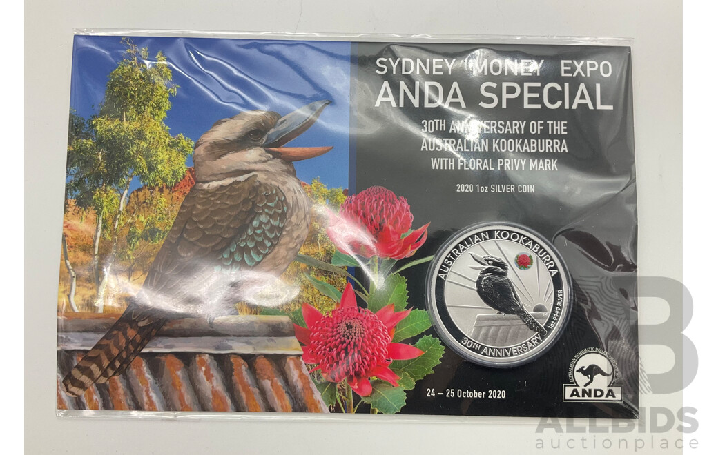 Australian Perth Mint 2020 ANDA Special Silver One Dollar Coin .999