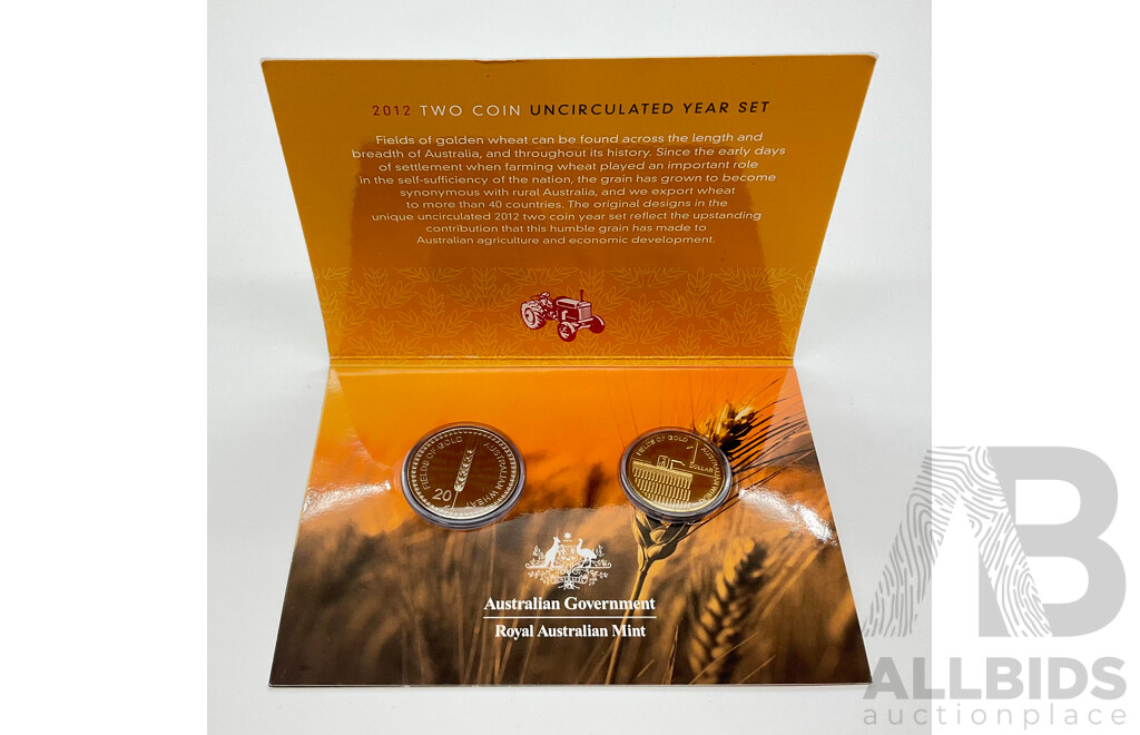 Australian RAM 2012 Wheat Fields of Gold Two Coin Set, One Dollar and Twenty Cent