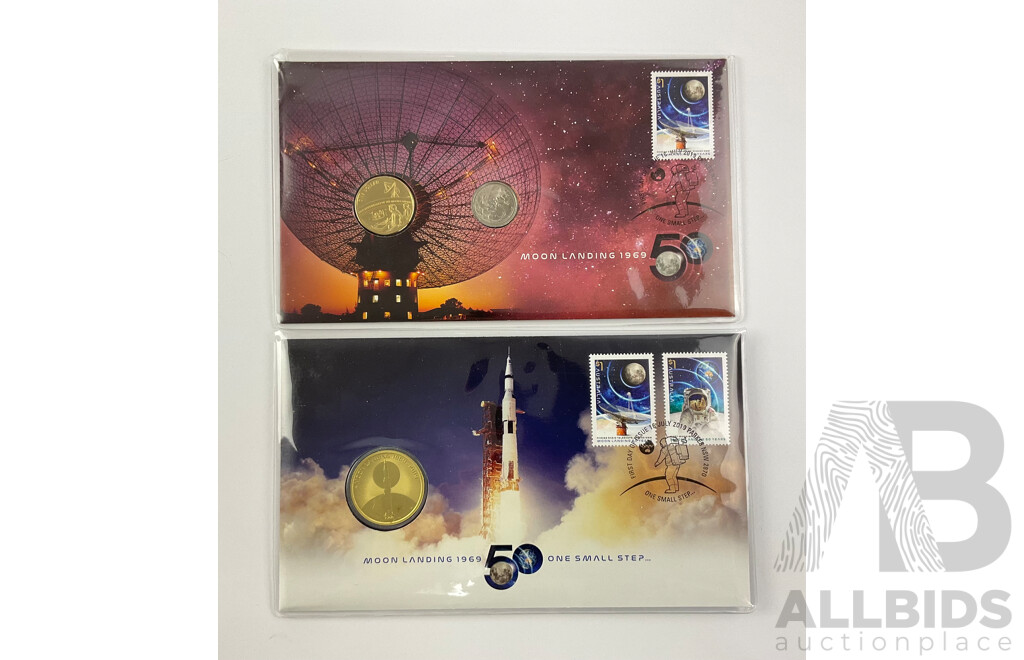 Australian Commemorative PNCs Including Moon Landing 1969 and One Small Step