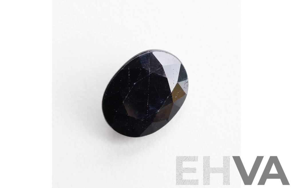 Natural Sapphire, Oval Cut Unset Gemstone, Strong Dark Blue, 10.9mm X 8.9mm X 4.9mm, 4.15CT