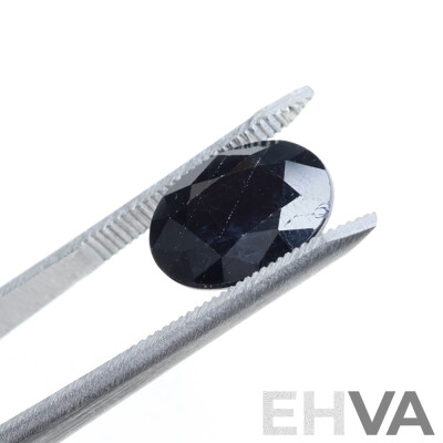 Natural Sapphire, Oval Cut Unset Gemstone, Strong Dark Blue, 10.9mm X 8.9mm X 4.9mm, 4.15CT
