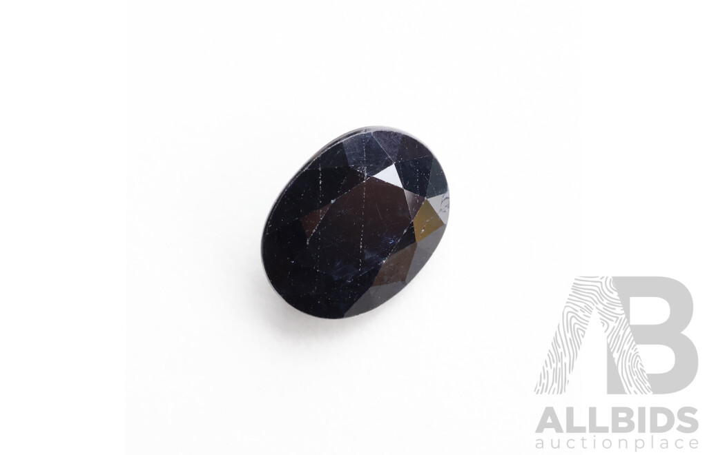 Natural Sapphire, Oval Cut Unset Gemstone, Strong Dark Blue, 10.9mm X 8.9mm X 4.9mm, 4.15CT