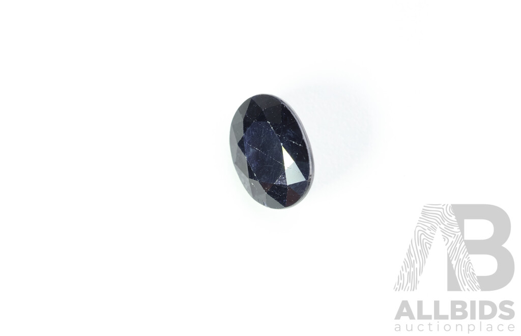 Natural Sapphire, Oval Cut Unset Gemstone, Strong Dark Blue, 10.9mm X 8.9mm X 4.9mm, 4.15CT