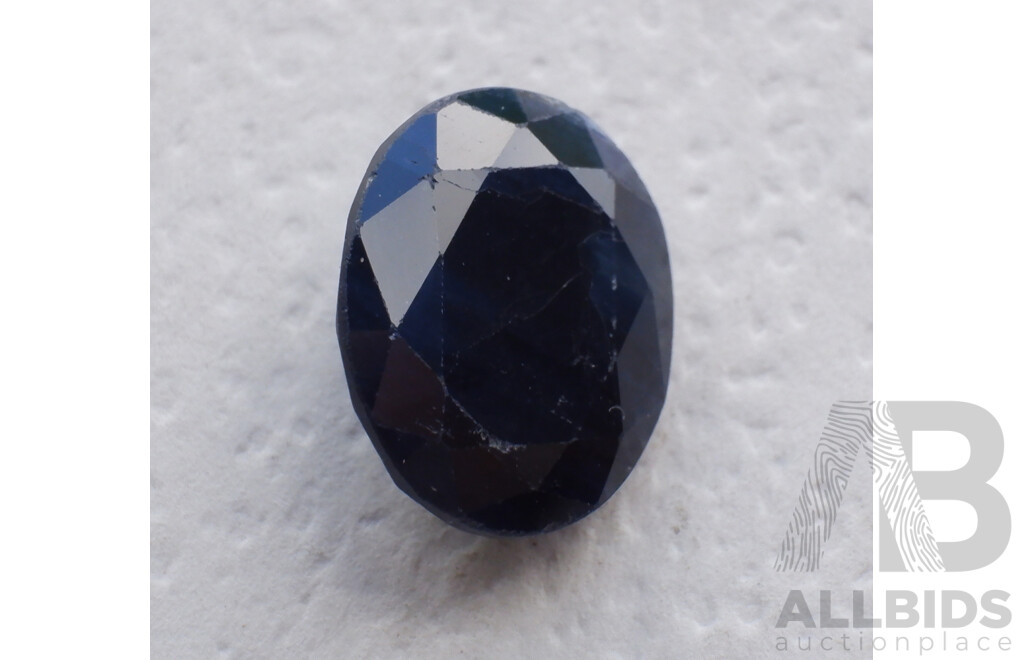 Australian Natural Blue Sapphire, 3.70ct Oval Cut Unset Gemstone, 10.35mm X 8.6mm X 4.4mm