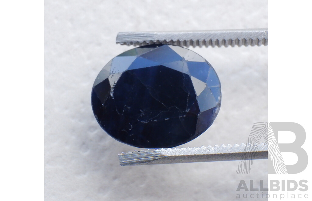 Australian Natural Blue Sapphire, 3.70ct Oval Cut Unset Gemstone, 10.35mm X 8.6mm X 4.4mm