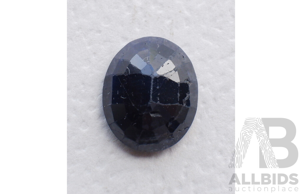 Australian Natural Blue Sapphire, 3.70ct Oval Cut Unset Gemstone, 10.35mm X 8.6mm X 4.4mm