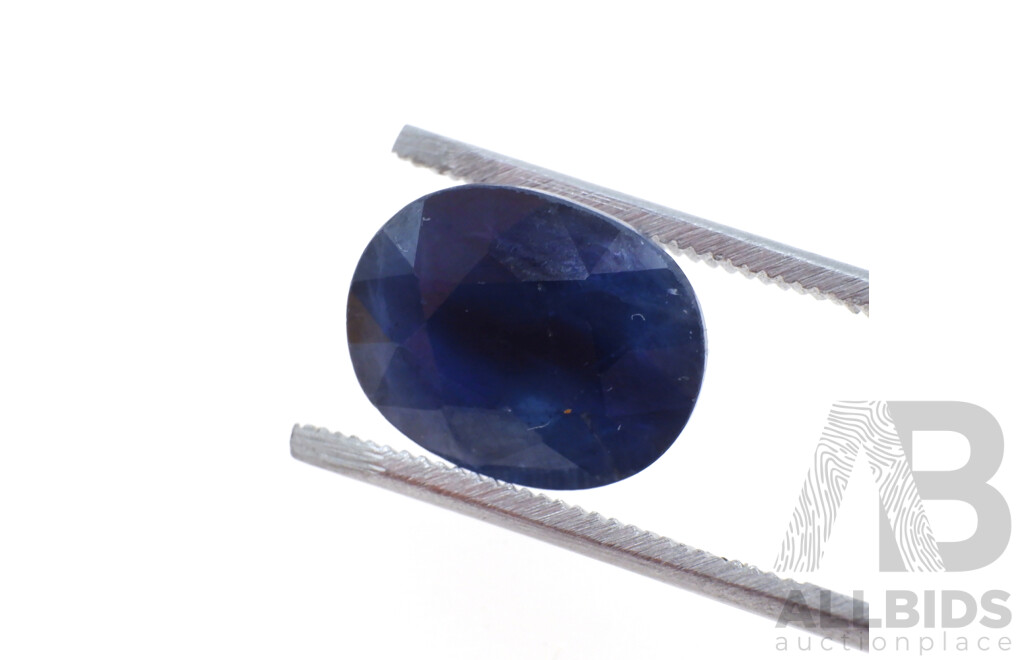 Australian Natural Blue Sapphire, 4.55ct Oval Cut Unset Gemstone, 10.25mm X 8.15mm X 5.5mm