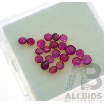 Rubies 1.35ct, (21) Round Brilliant Cut Small Natural Unset Gemstones