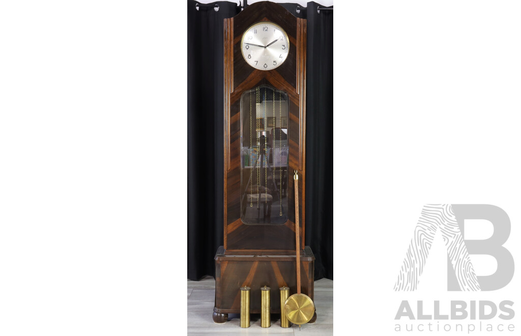 Art Deco Veneered Grandfather Clock by Jughans