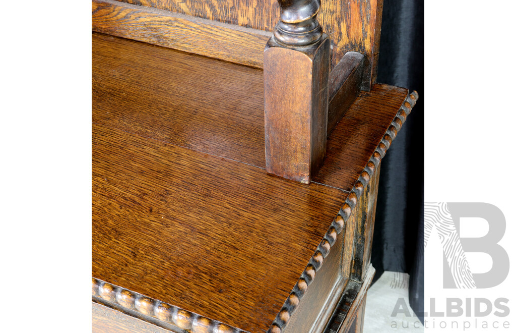 Victorian Oak Kitchen Buffet and Hutch