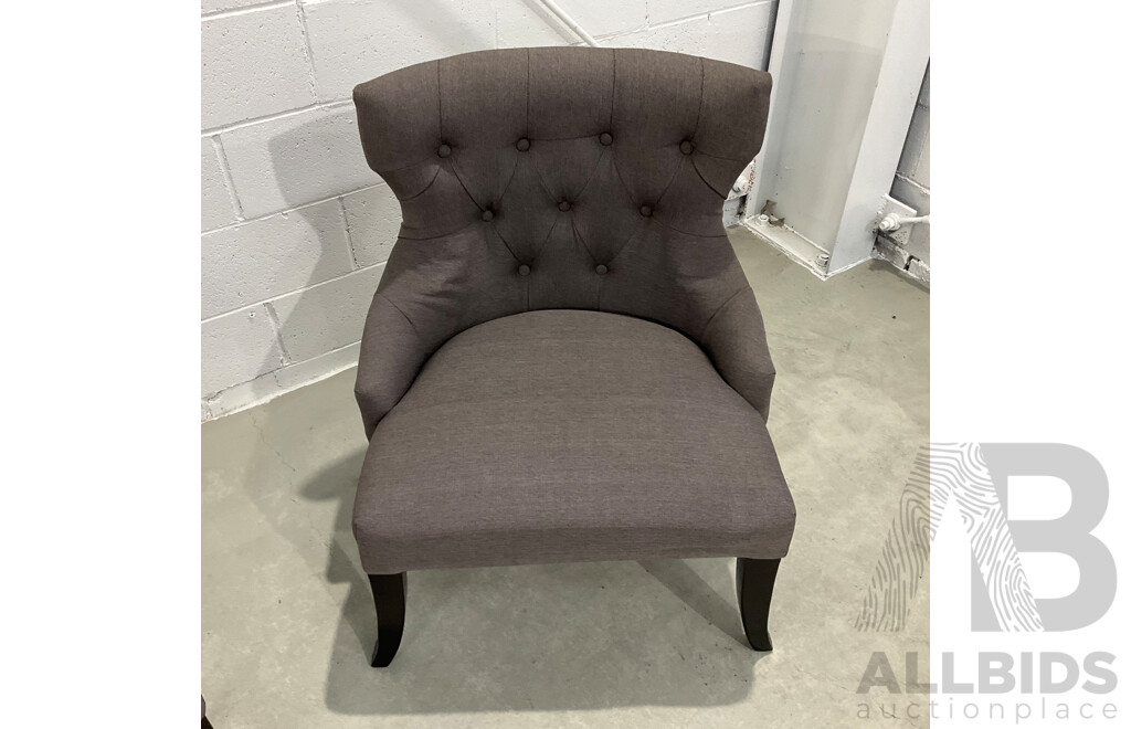 Set of 2 Fabric Modern Grey Chairs