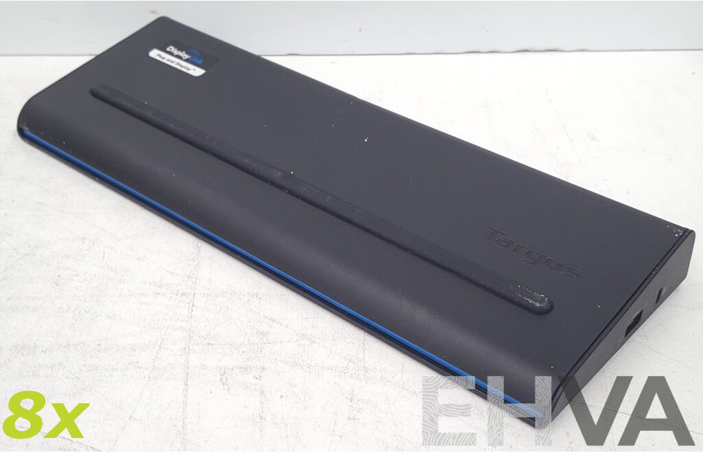 Targus (ACP71AU) USB 3.0 SuperSpeed Dual Video Docking Station w/ Power Supply - Lot of Eight