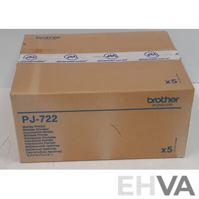 Brother (PJ-722) PocketJet A4 Mobile Printer - Lot of Five