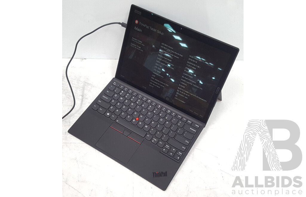 Lenovo ThinkPad X1 Tablet Gen3 Intel Core i5 (8250U) 1.60GHz-3.40GHz 4-Core CPU 13-Inch Touchscreen Detachable Laptop