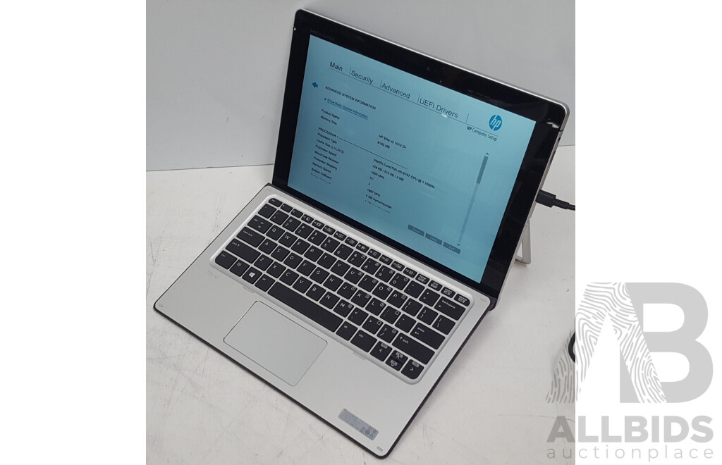 HP Elite X2 1012 G1 Intel Core m5 (6Y57) 1.10GHz-2.80GHz 2-Core CPU 12-Inch Touchscreen Detachable Laptop