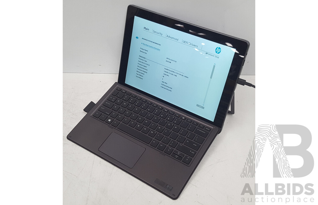 HP Pro X2 612 G2 Intel Core i5 (7Y57) 1.20GHz-3.30GHz 2-Core CPU 12-Inch Touchscreen Detachable Laptop