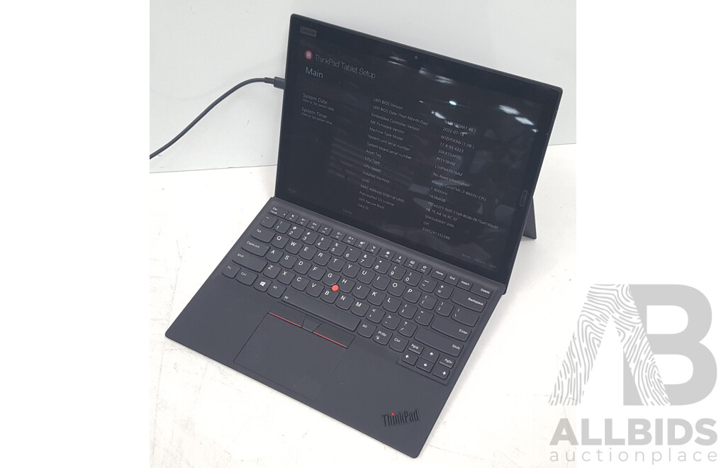 Lenovo ThinkPad X1 Tablet Gen3 Intel Core i7 (8650U) 1.90GHz-4.20GHz 4-Core CPU 13-Inch Touchscreen Detachable Laptop