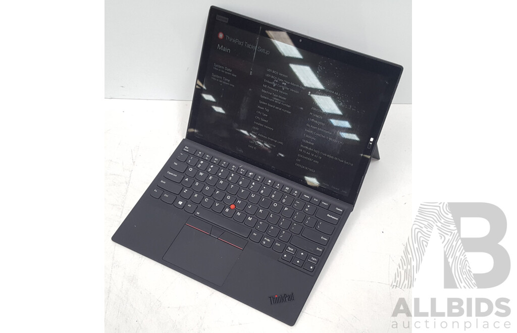 Lenovo ThinkPad X1 Tablet Gen3 Intel Core i7 (8650U) 1.90GHz-4.20GHz 4-Core CPU 13-Inch Touchscreen Detachable Laptop