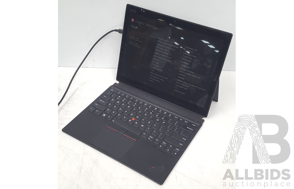 Lenovo ThinkPad X1 Tablet Gen3 Intel Core i7 (8650U) 1.90GHz-4.20GHz 4-Core CPU 13-Inch Touchscreen Detachable Laptop