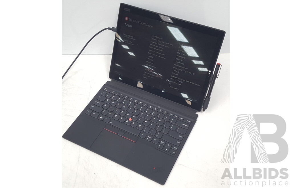 Lenovo ThinkPad X1 Tablet Gen3 Intel Core i7 (8650U) 1.90GHz-4.20GHz 4-Core CPU 13-Inch Touchscreen Detachable Laptop