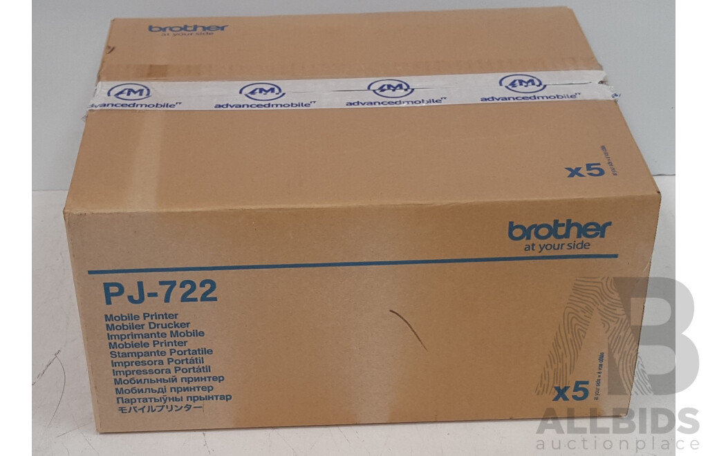 Brother (PJ-722) PocketJet A4 Mobile Printer - Lot of Five