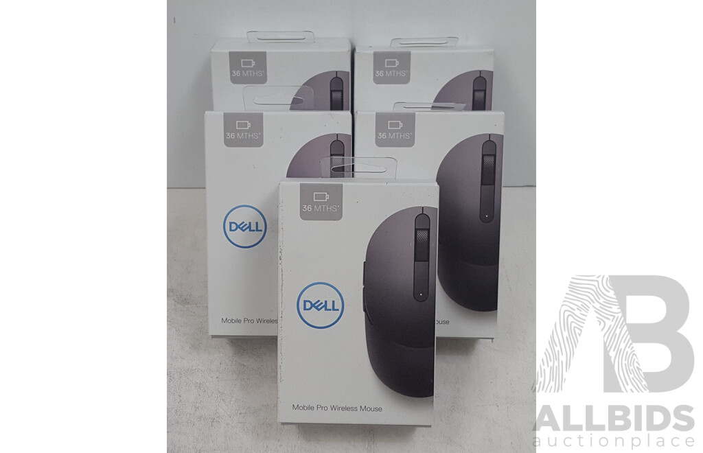 Dell (MS5120Wt) Mobile Pro Wireless Mouse - Lot of Five *Brand New