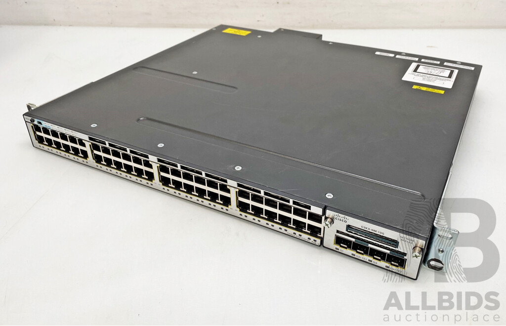 Cisco Catalyst (WS-C3750X-48PF-S) 3750-X Series PoE+ 48-Port Stackable Gigabit Ethernet Switch