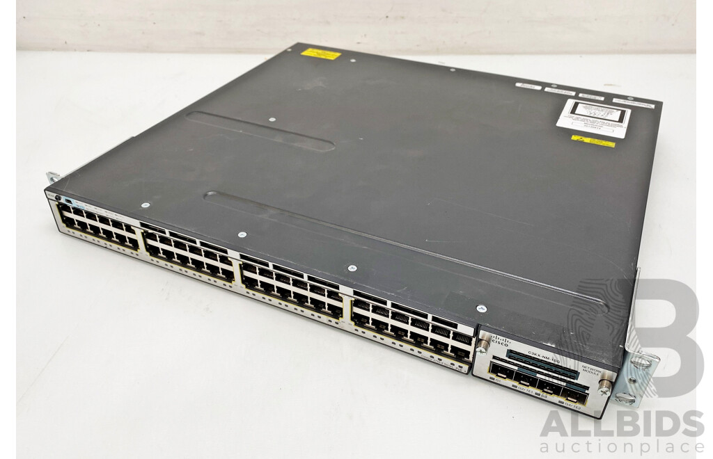 Cisco Catalyst (WS-C3750X-48PF-S) 3750-X Series PoE+ 48-Port Stackable Gigabit Ethernet Switch