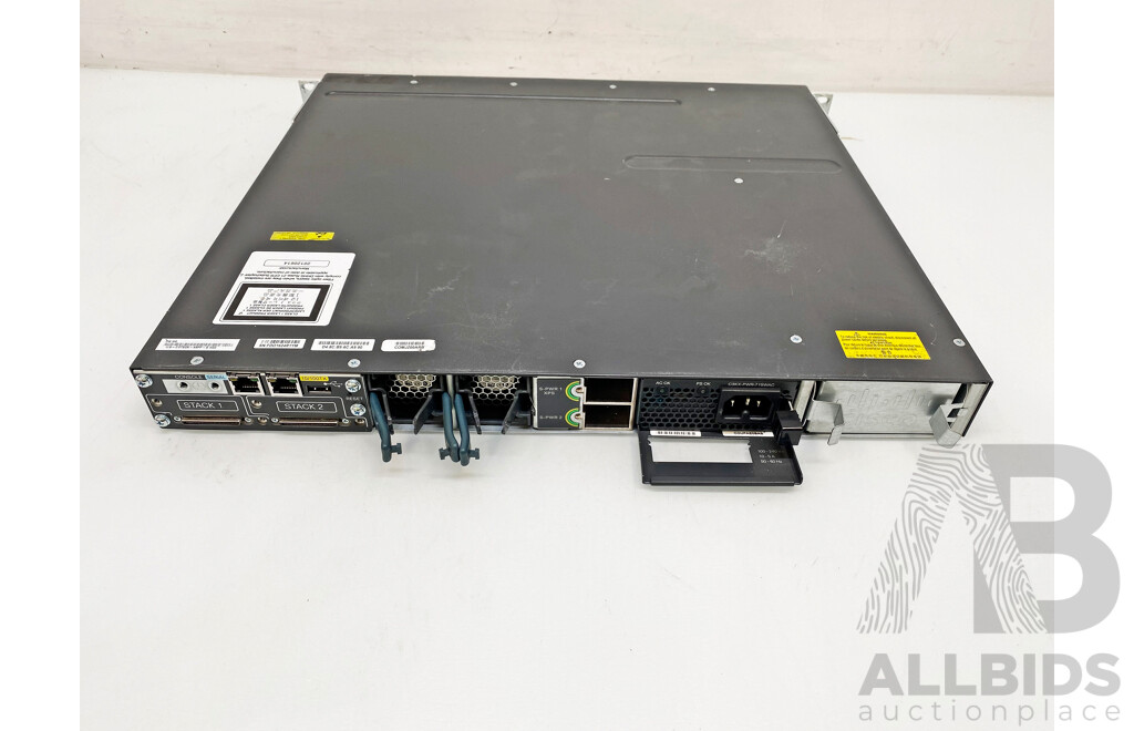 Cisco Catalyst (WS-C3750X-48PF-S) 3750-X Series PoE+ 48-Port Stackable Gigabit Ethernet Switch