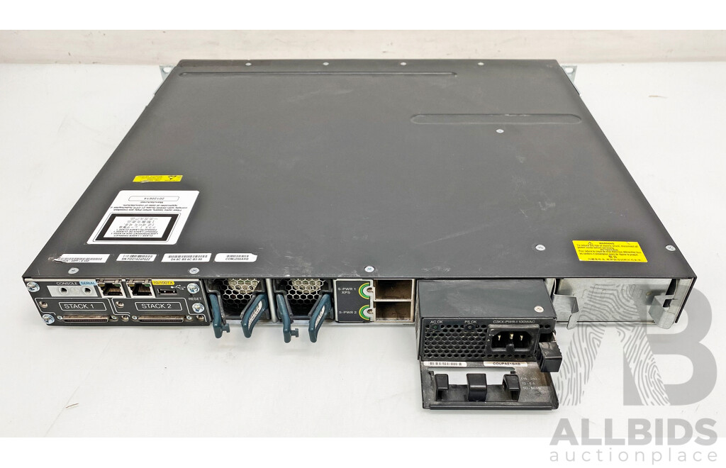 Cisco Catalyst (WS-C3750X-48PF-S) 3750-X Series PoE+ 48-Port Stackable Gigabit Ethernet Switch