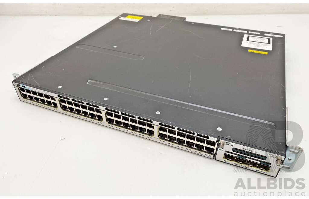 Cisco Catalyst (WS-C3750X-48PF-S) 3750-X Series PoE+ 48-Port Stackable Gigabit Ethernet Switch