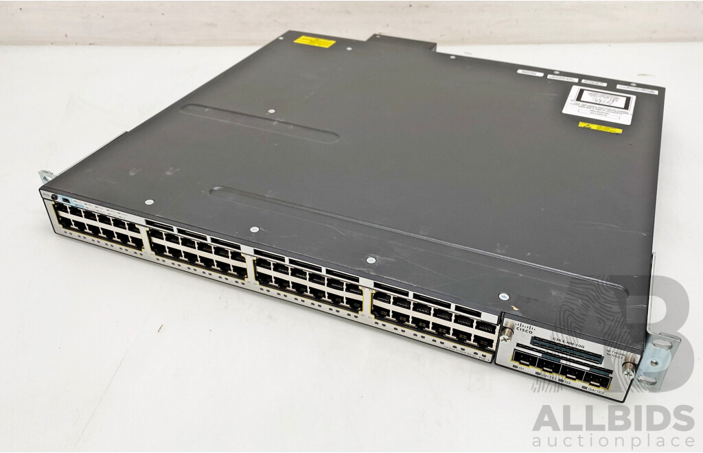 Cisco Catalyst (WS-C3750X-48PF-S) 3750-X Series PoE+ 48-Port Stackable Gigabit Ethernet Switch