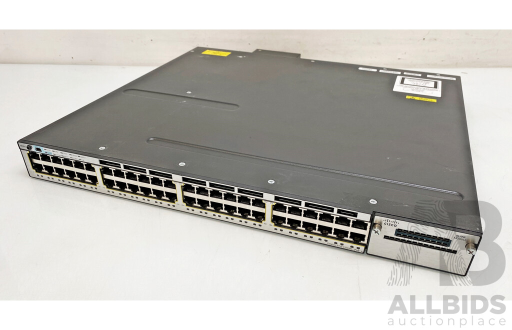 Cisco Catalyst (WS-C3750X-48PF-S) 3750-X Series PoE+ 48-Port Stackable Gigabit Ethernet Switch