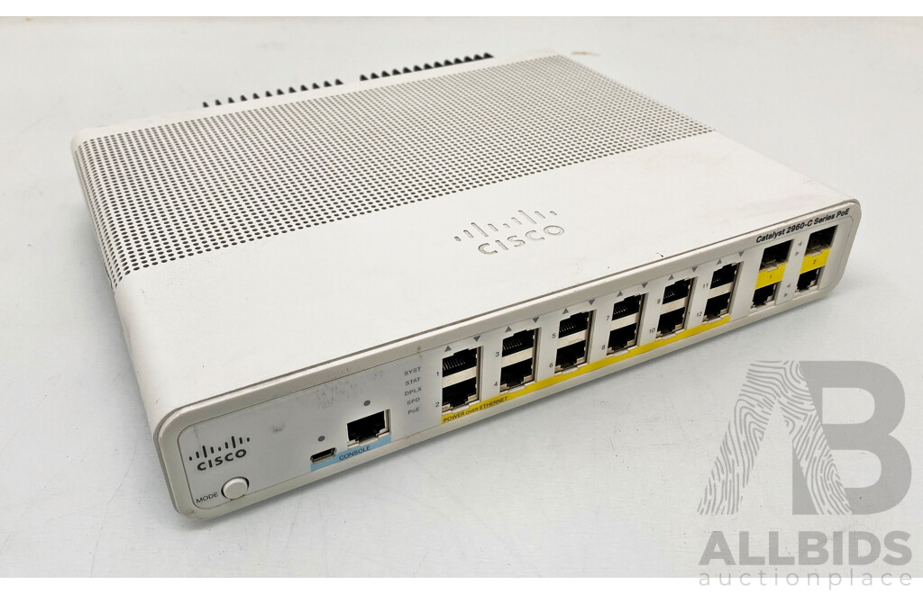 Cisco (WS-C2960C-12PC-L) Catalyst 2960-C Series PoE 12-Port Fast Ethernet Switch