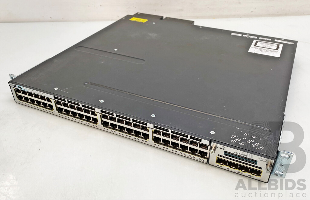 Cisco Catalyst (WS-C3750X-48P-S) 3750-X Series PoE+ 48-Port Stackable Gigabit Ethernet Switch