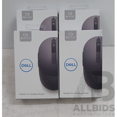 Dell (MS5120Wt) Mobile Pro Wireless Mouse - Lot of Four *Brand New