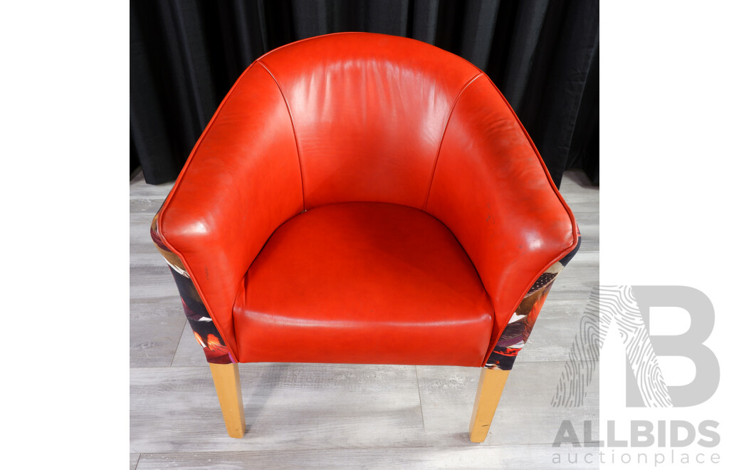 Pair of Modern Italian Leather Tub Chairs