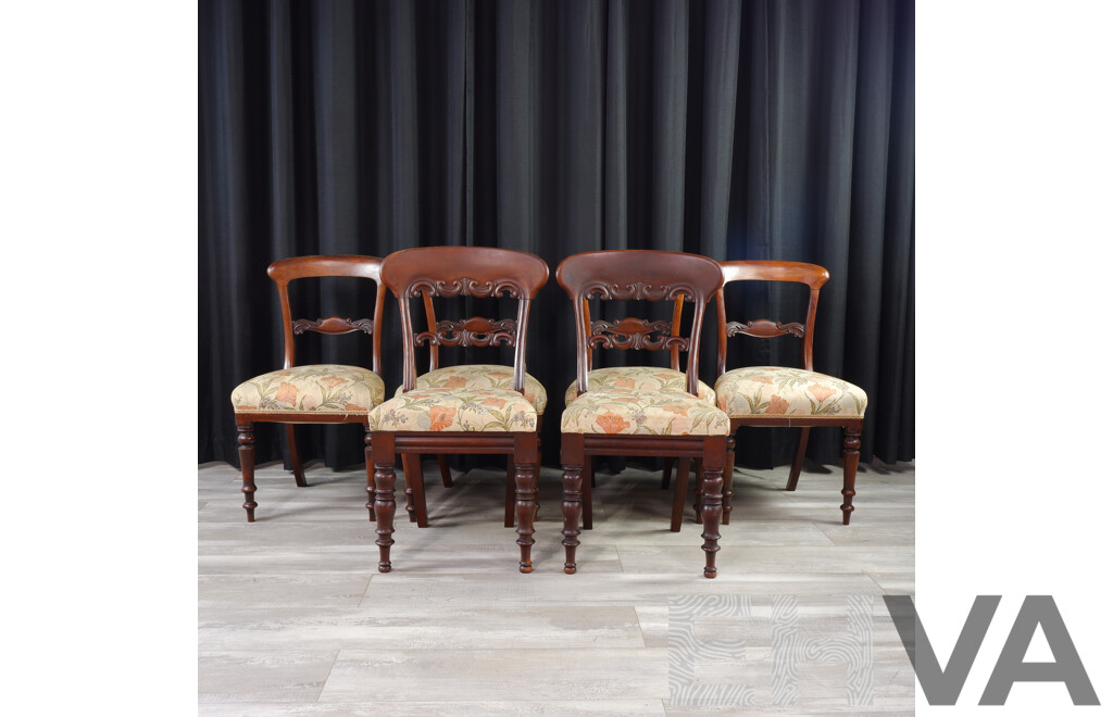 Set of Six Reproduction Mahogany Dining Chairs