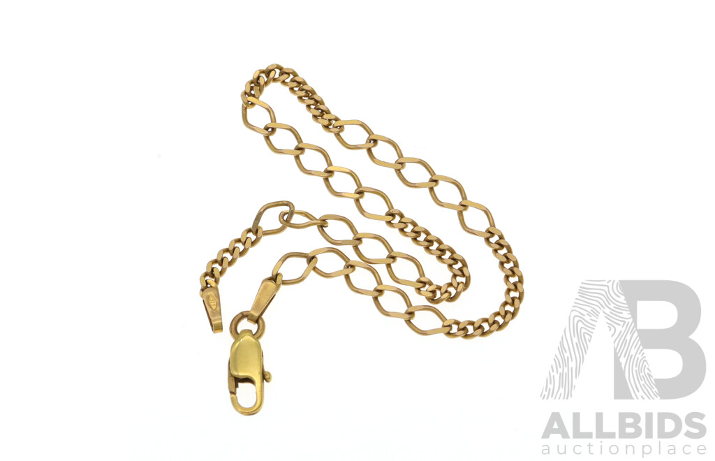 9ct Fancy Curb Link Bracelet, 18.5cm, 2.75 Grams