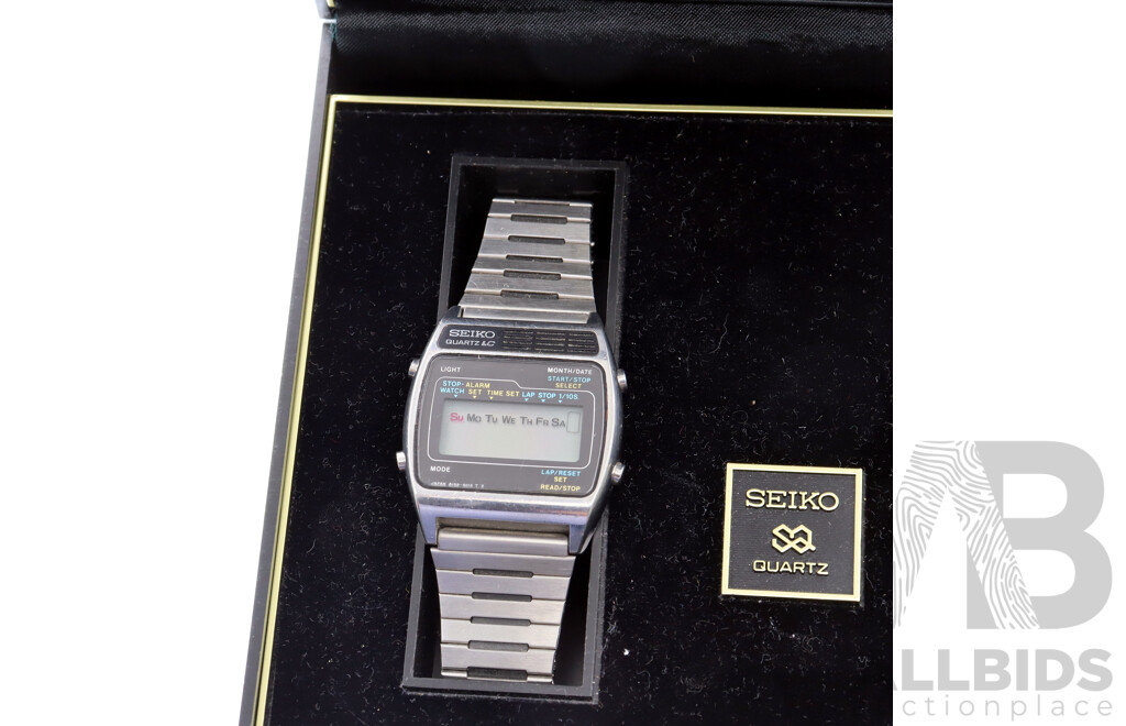 Seiko Vintage A159-4019-G Digital Watch in Original Box with Instruction Booklet and Vintage Digital Revolution Cyber Cam JVC Watch New